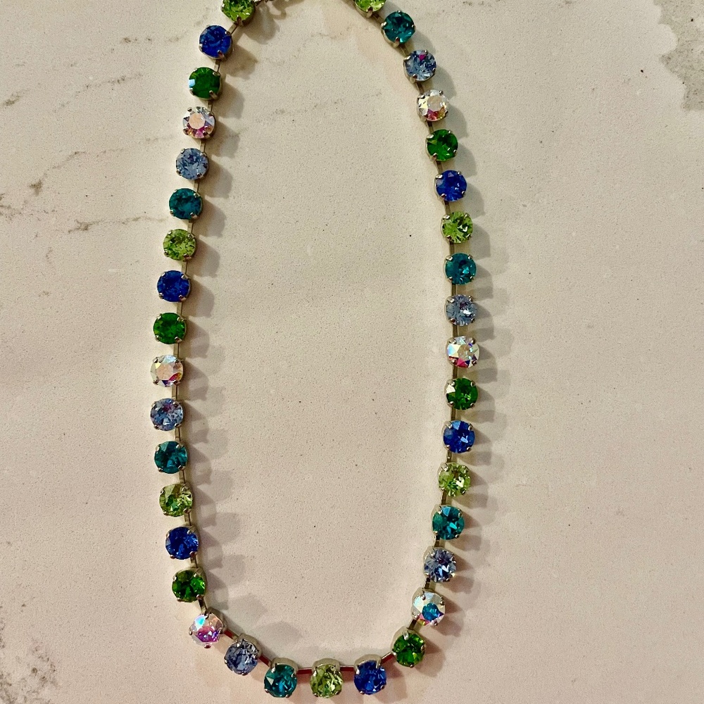 Blue & Green Swarovski Crystal Necklace
